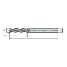 Фреза концевая IPRE4060-050-R05 PC320 6.0x15x50 z=4 KORLOY