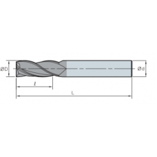 Фреза концевая ZPFE3080-060 PC320U 8.0x20x60 z=3 KORLOY