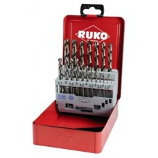 Набор сверл по металлу 19 шт RUKO HSS-G шлифованные DIN 338 Ø1,0–10,0 мм