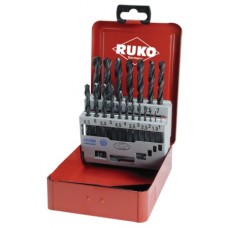 Набор сверл по металлу 19 шт RUKO HSS-R DIN 338 Ø1,0–10,0 мм металлический кейс