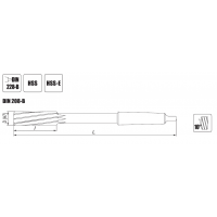 Розгортка машинна 18.00/H7x 56x219 HSS MORSE-2 z= 8 DIN208-B FENES