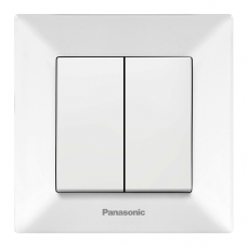 Вимикач Panasonic Arkedia Slim імпульсний двоклавішний, білий