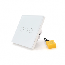 WiFi сенсорний вимикач SCRIOR +RF alexa голосове керування, 3-канальний, настінний