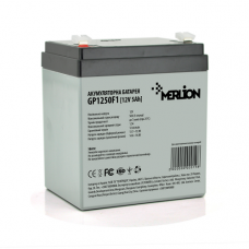 Акумуляторна батарея MERLION AGM GP1250F1, 12V 5Ah ( 90 х 70 х 101 (106) ) White / Black Q10