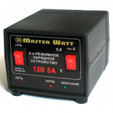 Автоматичне ЗУ для акумулятора MW-AZU12-5A 12V (4.5-100Ah) (MF,WET,AGM,GEL), 180-245V, Ток заряда режим-0,8А / 5А, крокодили в комплекті