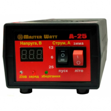 Автоматичне ЗУ для акумулятора MW-AZU12-25A 12V (30-300Ah) (MF,WET,AGM,GEL,CA / CA), 160-240V, Мах струм заряду 25А, напруга заряду 14,7;15,4V