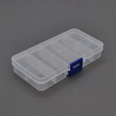 Пластмасовий ящик для радіодеталей, 130 х 25 х 65 мм, 10 відділень